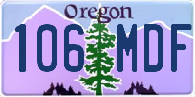 OR license plate 106MDF