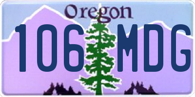 OR license plate 106MDG