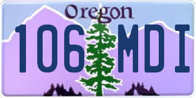 OR license plate 106MDI
