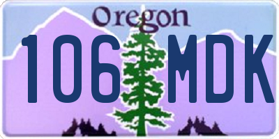 OR license plate 106MDK