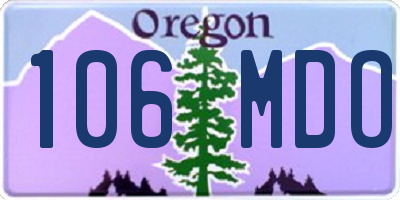 OR license plate 106MDO