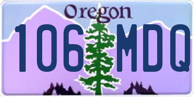 OR license plate 106MDQ