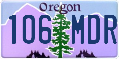 OR license plate 106MDR