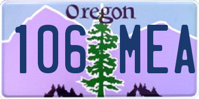 OR license plate 106MEA