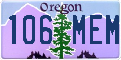 OR license plate 106MEM