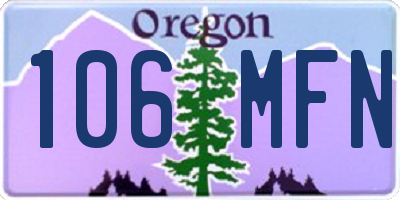 OR license plate 106MFN