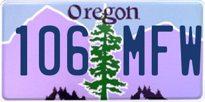 OR license plate 106MFW