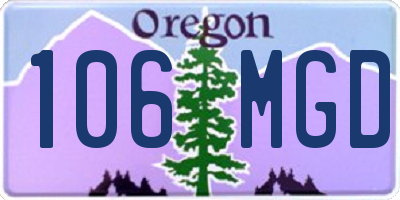 OR license plate 106MGD