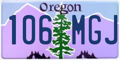 OR license plate 106MGJ