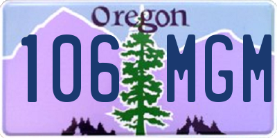 OR license plate 106MGM
