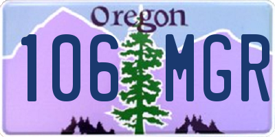 OR license plate 106MGR