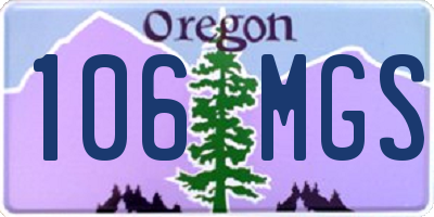 OR license plate 106MGS