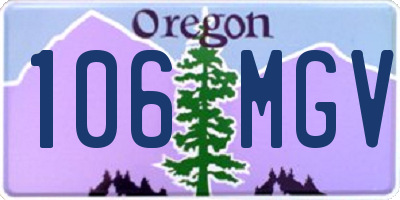 OR license plate 106MGV