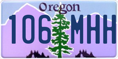 OR license plate 106MHH