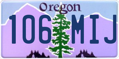OR license plate 106MIJ