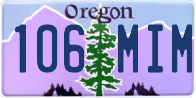 OR license plate 106MIM