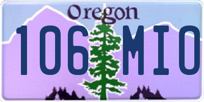 OR license plate 106MIO