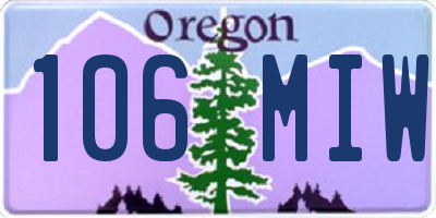 OR license plate 106MIW