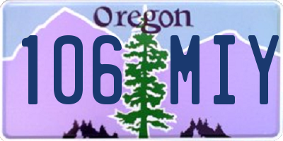 OR license plate 106MIY