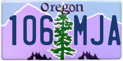 OR license plate 106MJA