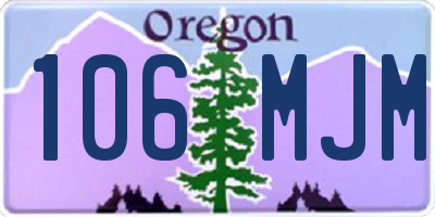 OR license plate 106MJM