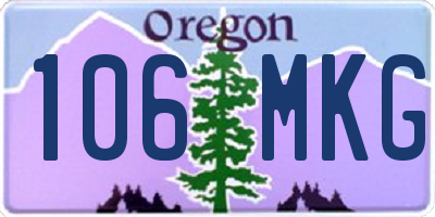 OR license plate 106MKG