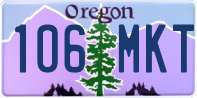 OR license plate 106MKT