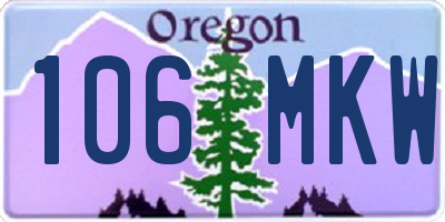 OR license plate 106MKW