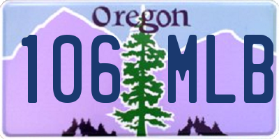 OR license plate 106MLB