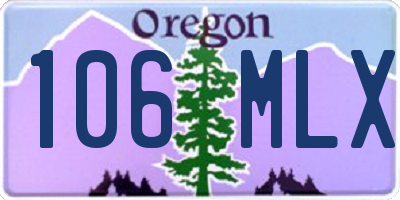 OR license plate 106MLX