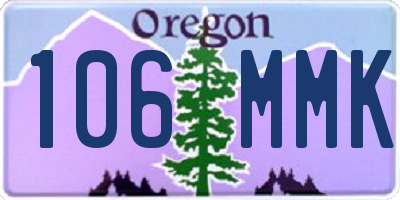 OR license plate 106MMK