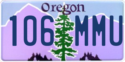 OR license plate 106MMU