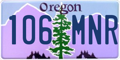 OR license plate 106MNR