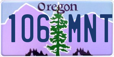 OR license plate 106MNT