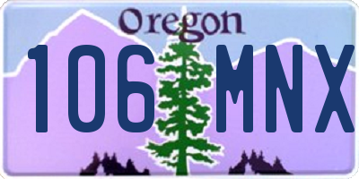 OR license plate 106MNX