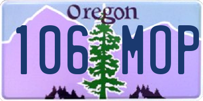 OR license plate 106MOP