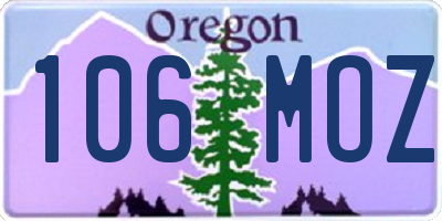 OR license plate 106MOZ