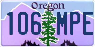 OR license plate 106MPE