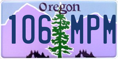 OR license plate 106MPM
