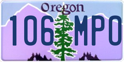 OR license plate 106MPO