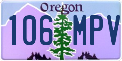OR license plate 106MPV