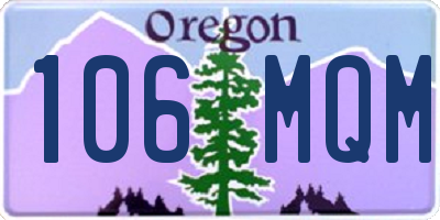 OR license plate 106MQM