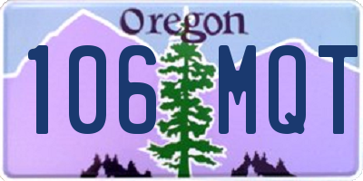 OR license plate 106MQT