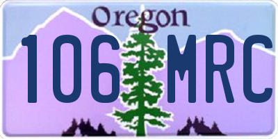 OR license plate 106MRC