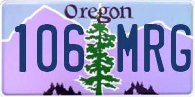OR license plate 106MRG