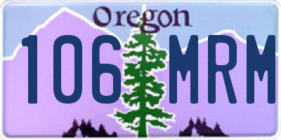 OR license plate 106MRM