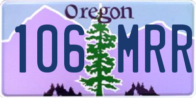 OR license plate 106MRR