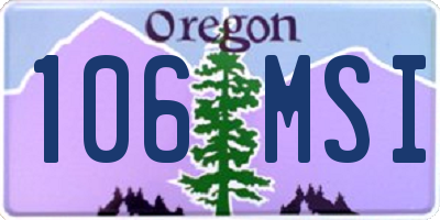OR license plate 106MSI