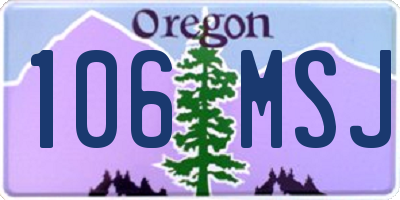 OR license plate 106MSJ