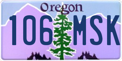 OR license plate 106MSK